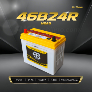 Aki Basah EB Battery NS60 (46B24R) Tampak Atas Murah untuk Toyota Avanza Daihatsu Xenia Suzuki APV - Aki Mobil Pro