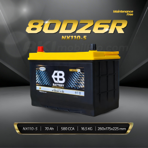 Aki Kering EB NX110-5R (80D26R) Murah untuk Isuzu Panther Kijang Diesel L300