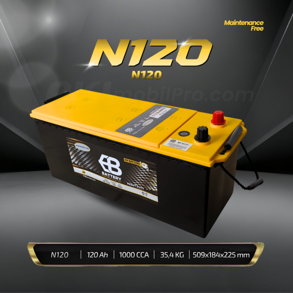 Aki Kering MF N120 120Ah CCA 1000 Murah untuk Truk Alat Berat Genset Kapal