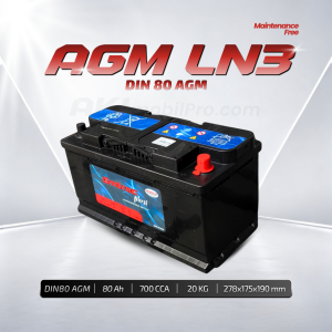 Aki AGM Emtrac DIN80 LN3 80Ah Murah untuk Innova Reborn Diesel Mercedes C200 Peugeot BMW