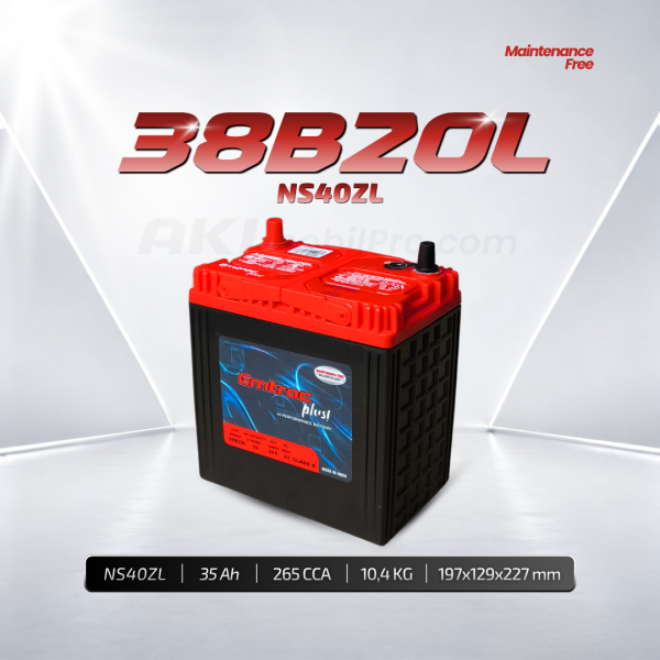 Aki Kering Emtrac NS40ZL Silver Alloy untuk Honda Brio Jazz Toyota Agya Daihatsu Ayla