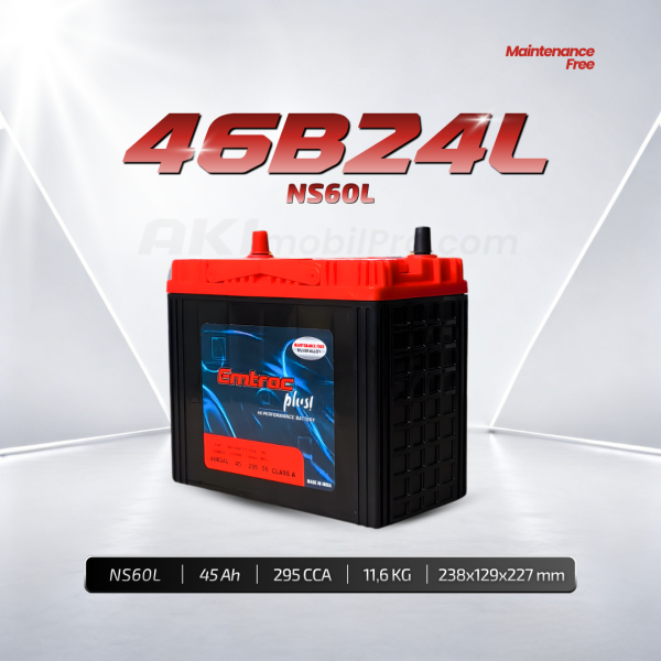 Aki Kering Emtrac NS60L Silver Alloy untuk Nissan Grand Livina Honda City Toyota Corolla Altis