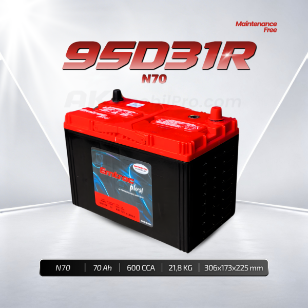 Aki Kering Emtrac N70 95D31R Berat 21,8kg Murah untuk Mitsubishi L300 Diesel Kuda Diesel