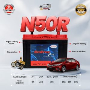 Aki Kering Emtrac N50 Silver Alloy Murah untuk Kijang Grand Nissan Terrano Isuzu Elf