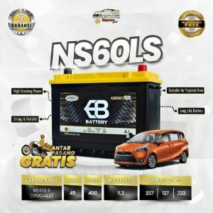 Aki Kering EB Battery MF NS60LS 55B24LS Murah untuk Honda Civic CRV Accord
