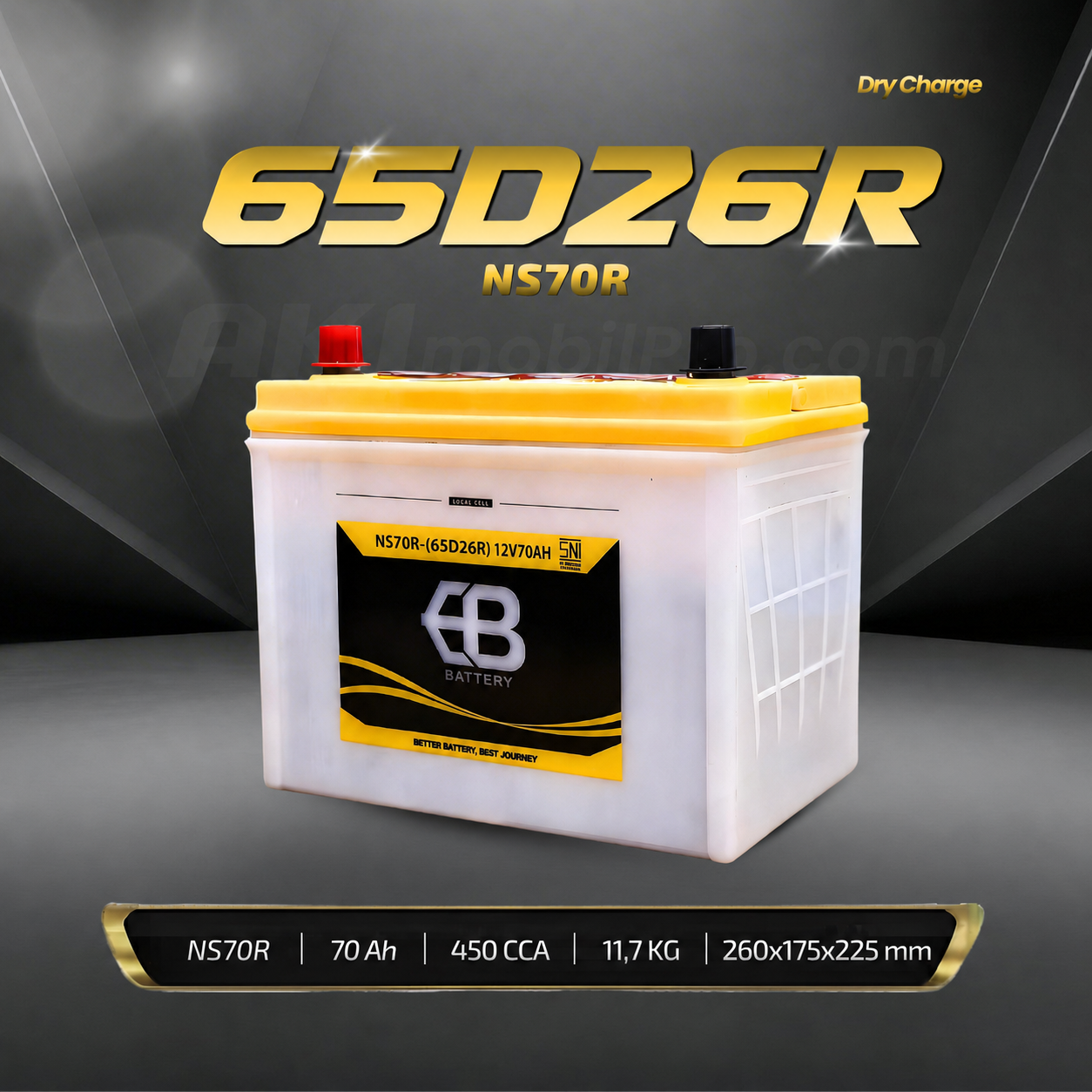 Aki Basah EB NS70R 65D26R Murah untuk Toyota Kijang Diesel Isuzu Panther L300