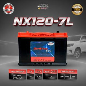 Aki Kering Emtrac NX120-7L 105D31L Berat 22,5kg Murah untuk Pajero Sport Land Cruiser Strada
