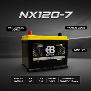 Aki Kering EB NX120-7R 95D31R Murah untuk Land Cruiser Elf KIA Carnival