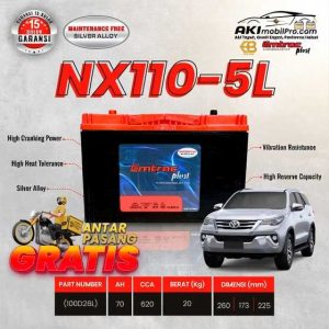 Aki Kering Emtrac NX110-5L 100D26L Murah untuk Pajero Sport Dakar Innova Diesel Fortuner