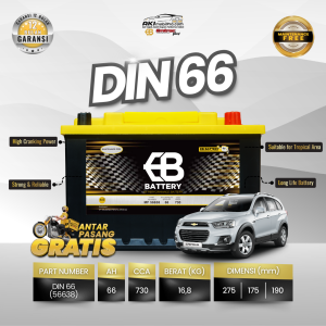 Aki Kering EB DIN66 56638 CCA 730 Murah untuk Innova Reborn Bensin Chery Omoda 5 Hyundai Ioniq