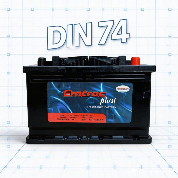 Aki Kering Emtrac DIN74 74Ah Murah untuk Innova Reborn Diesel Mercedes Benz BMW
