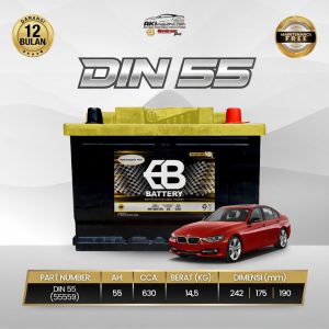 Aki Kering EB DIN55 55559 CCA 630 Murah untuk Innova Reborn Bensin Chevy Spin Ioniq 5