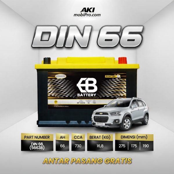 Aki Kering EB DIN66 56638 CCA 730 Murah untuk Innova Reborn Bensin Chery Omoda 5 Hyundai Ioniq